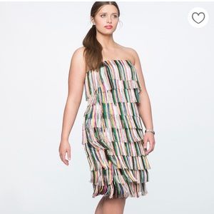 Eloquii Strapless Fringe Dress